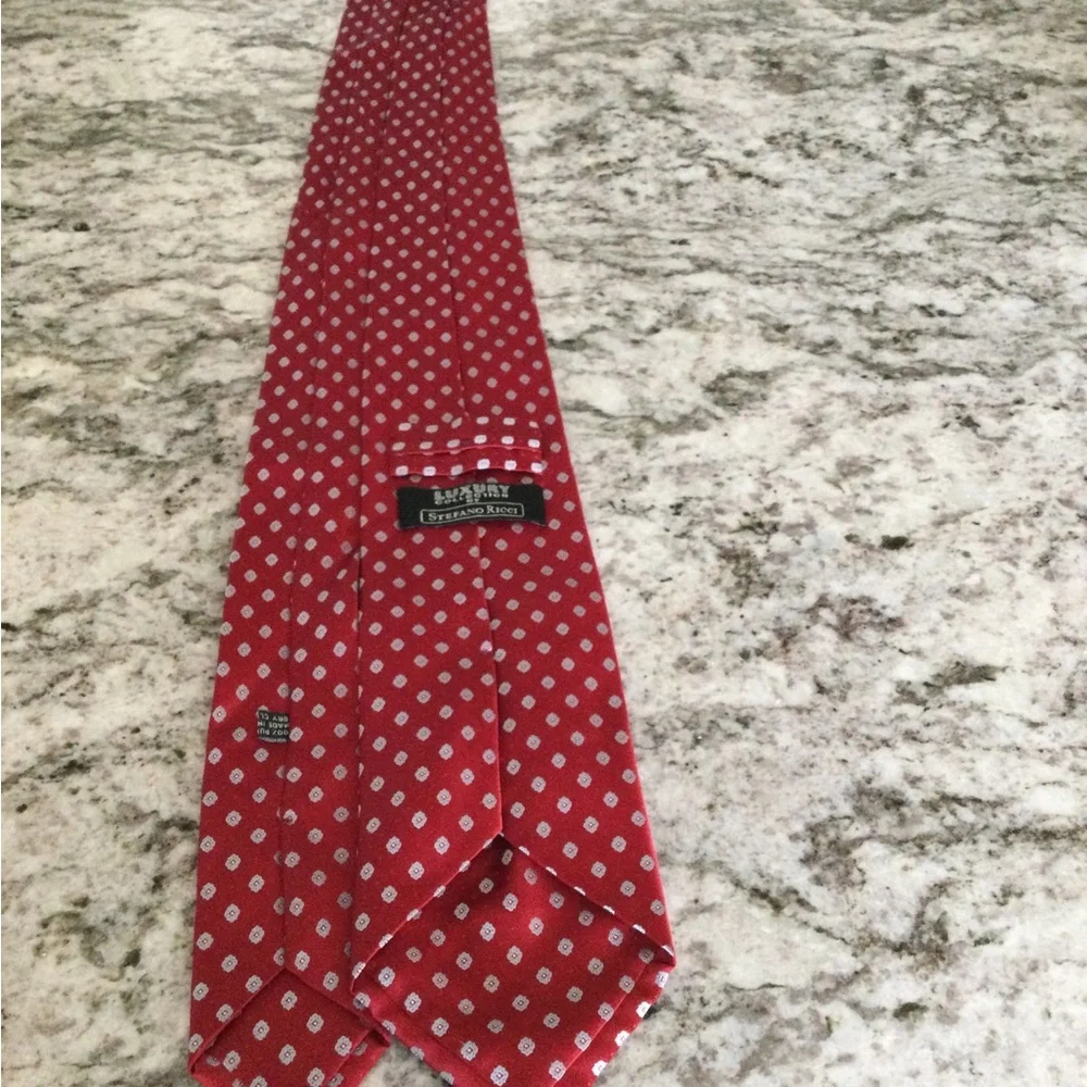 Stafford Red Polka Dot Silk Tie